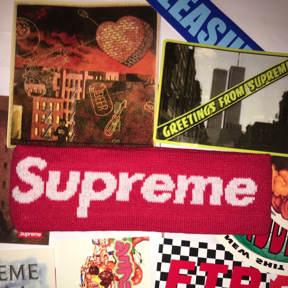 Supreme New Era Big Logo Headband (FW18) Red